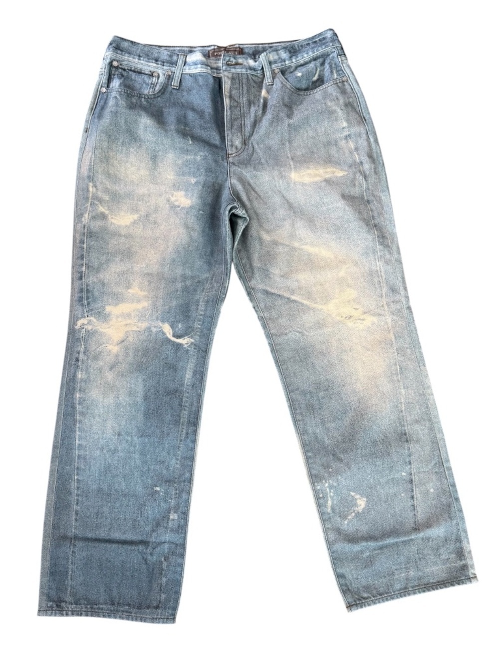 J. Crew Point Sur Women's Light Blue Distressed Straight Leg Jeans Sz 32 NWT